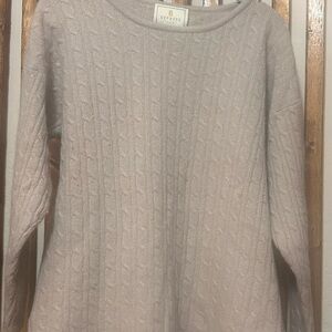 Express Women's Light Gray Cable Knit Sweater